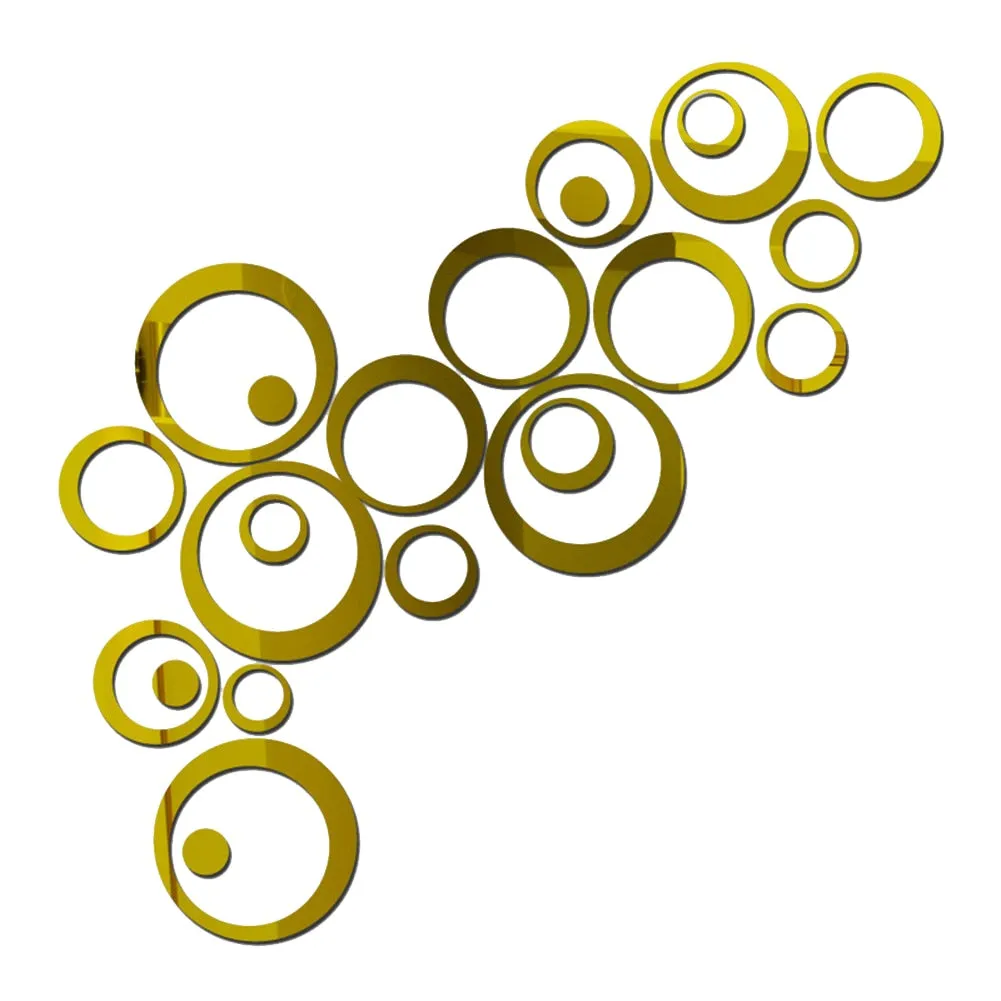 24 Pcs Circles Wall Stickers Mirror Style Removable Decal Vinyl Art Mural Wall Sticker Home Decoration