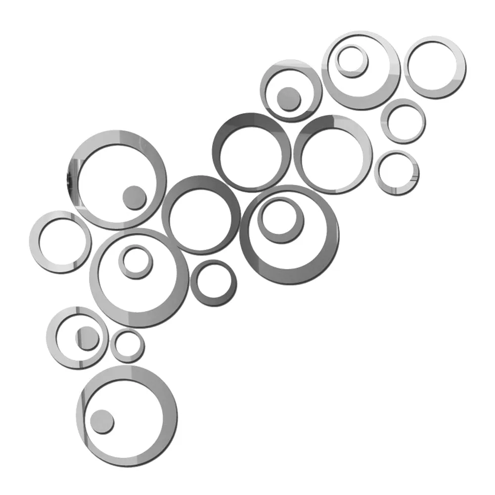 24 Pcs Circles Wall Stickers Mirror Style Removable Decal Vinyl Art Mural Wall Sticker Home Decoration