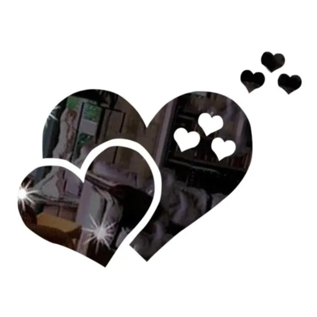 3D Mirror Wall Stickers Love Heart Decal DIY Home Bedroom Art Decor Room Decor Sofa TV Background Home Wall Decor Design Bright