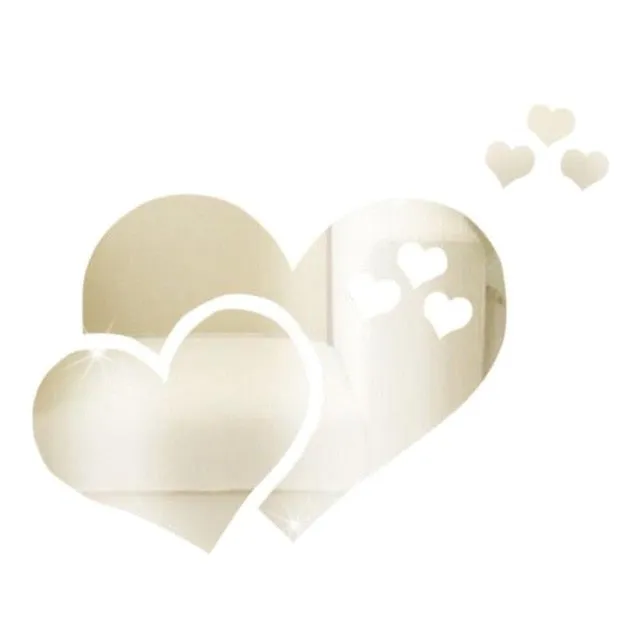 3D Mirror Wall Stickers Love Heart Decal DIY Home Bedroom Art Decor Room Decor Sofa TV Background Home Wall Decor Design Bright