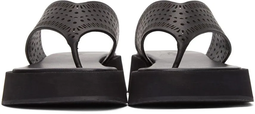 ALAÃA Black Vienne Plastron Platform Sandals