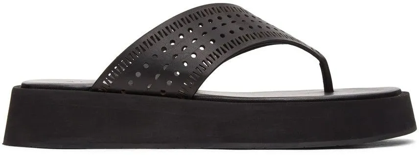 ALAÃA Black Vienne Plastron Platform Sandals