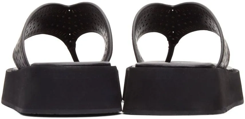 ALAÃA Black Vienne Plastron Platform Sandals