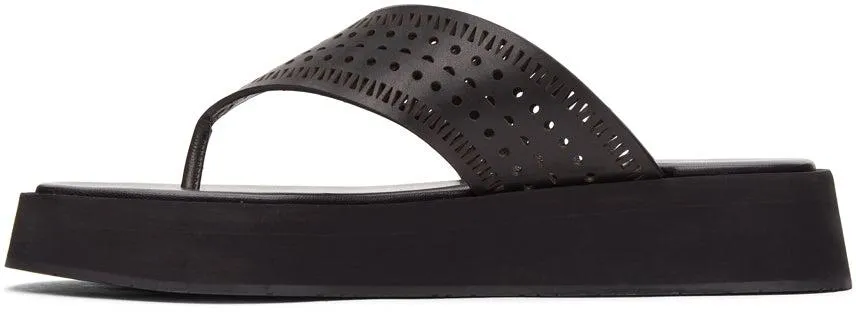 ALAÃA Black Vienne Plastron Platform Sandals