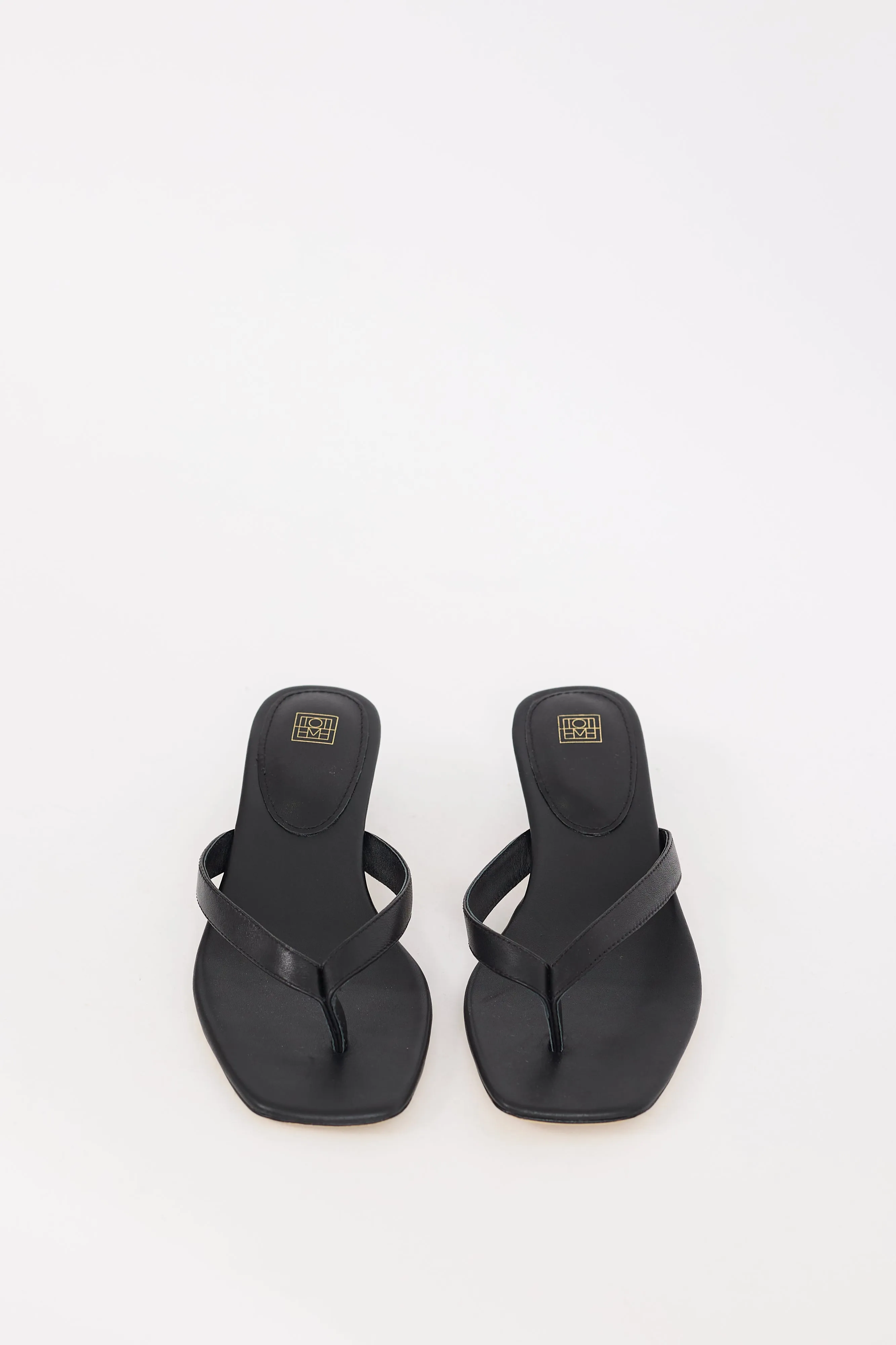 Black Leather The Flip Flop Heel
