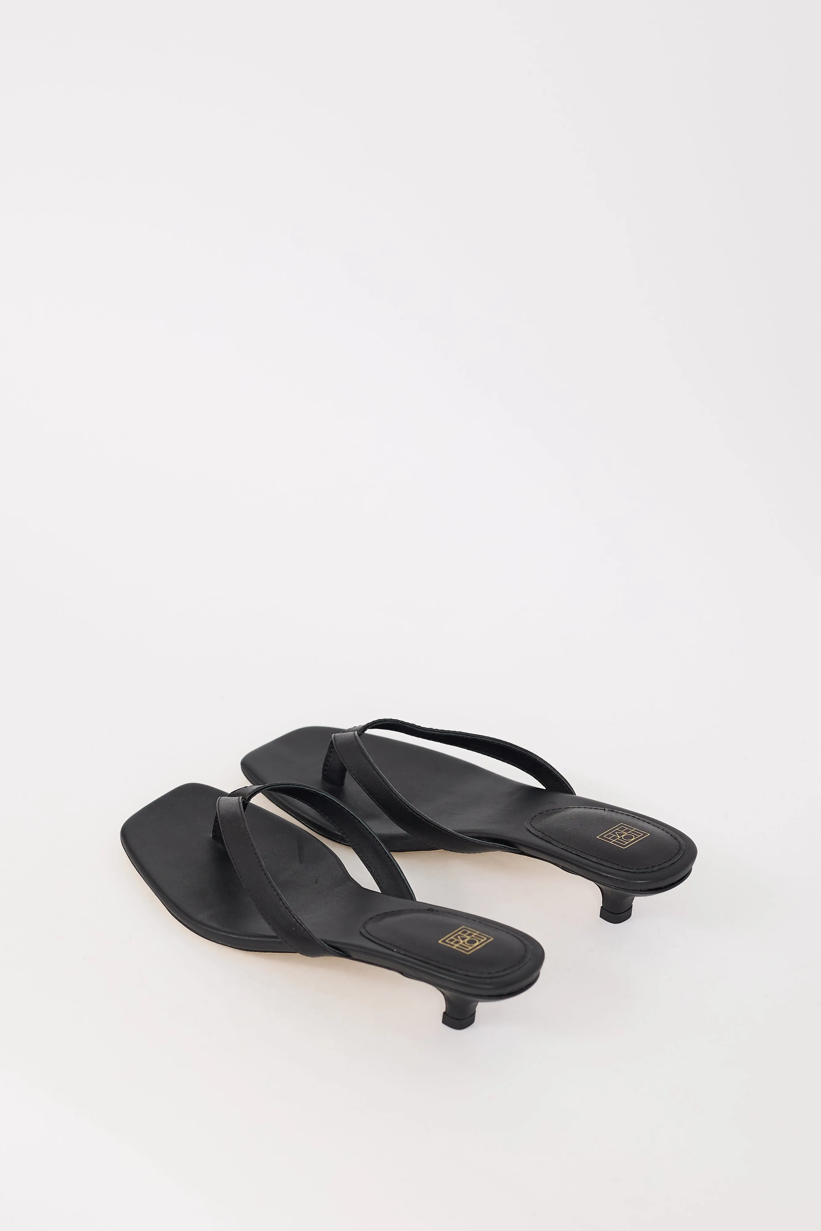 Black Leather The Flip Flop Heel