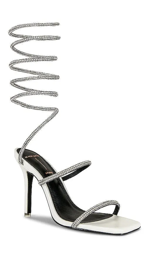 BLACK SUEDE STUDIO Court High Heel Sandal in White