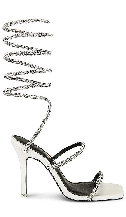 BLACK SUEDE STUDIO Court High Heel Sandal in White
