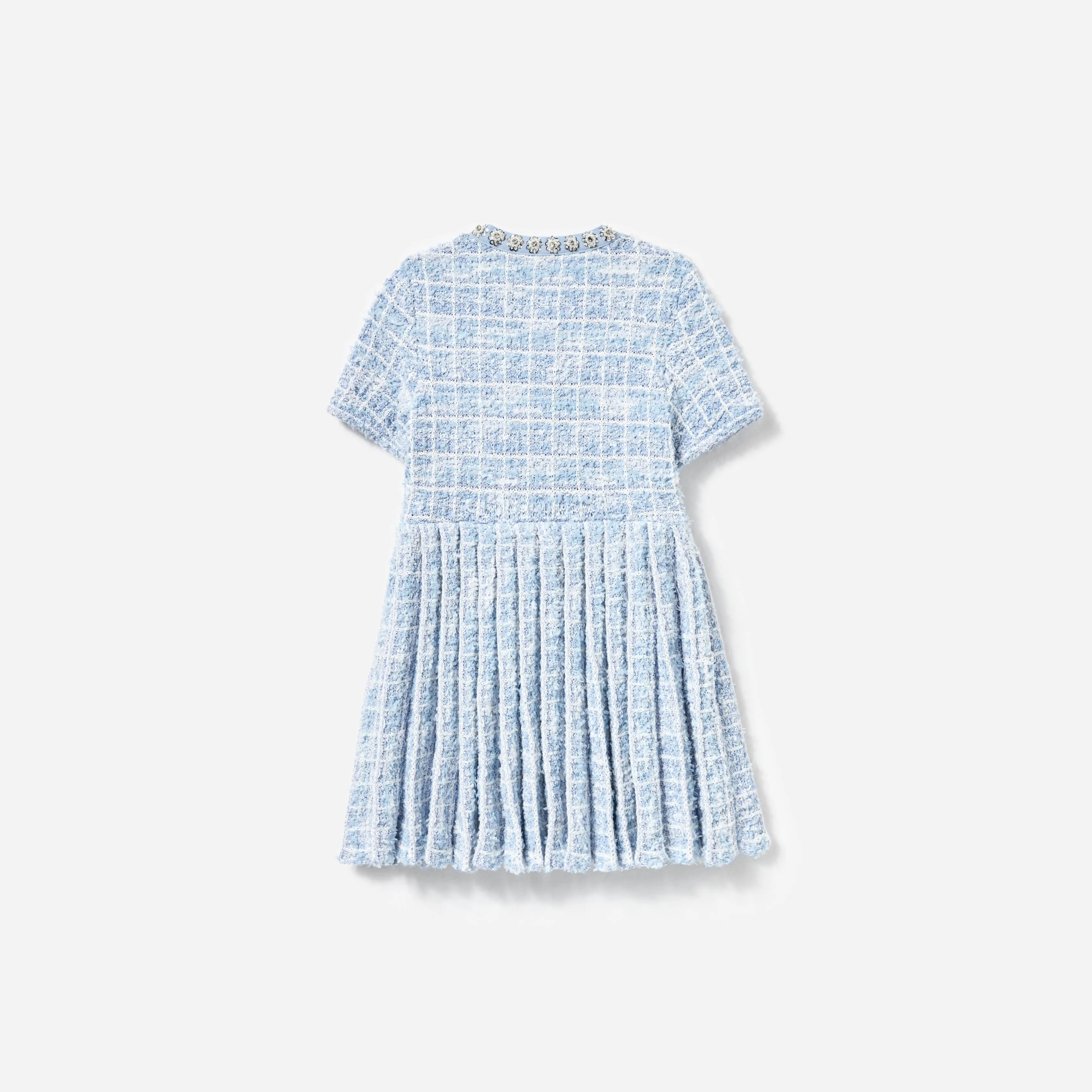 Blue Check Knit Dress