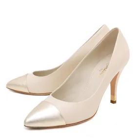 Chanel Bicolor CC Metallic Cap Toe Pumps 39.5