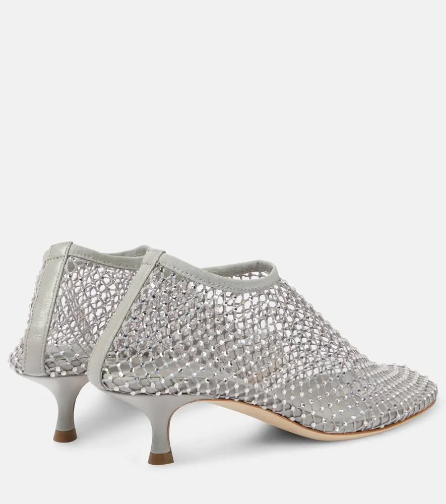Christopher Esber Minette crystal-embellished fishnet pumps