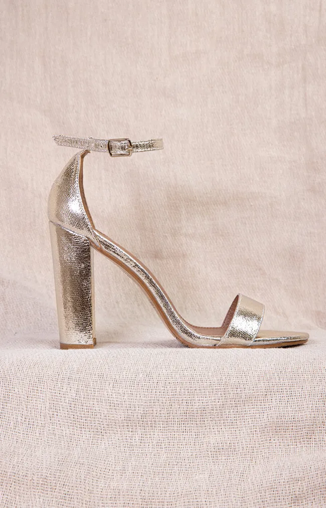 Delilah Heels - Textured Gold