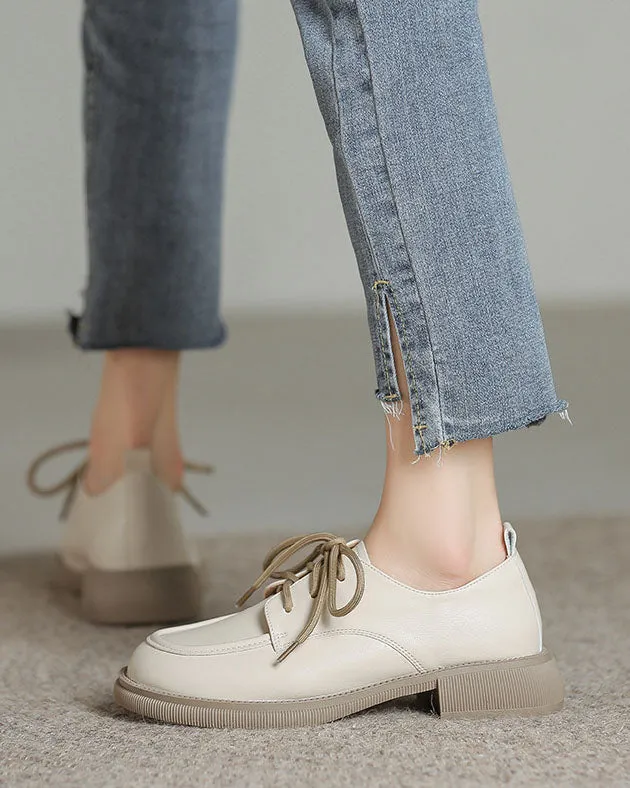 elveswallet Lace-up vintage style round toe Mary Jane shoes