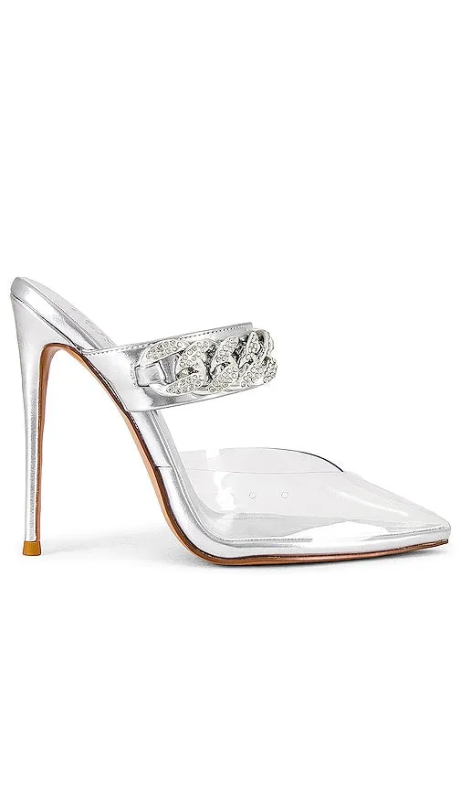 FEMME LA AXN Slipper 120 in Metallic Silver