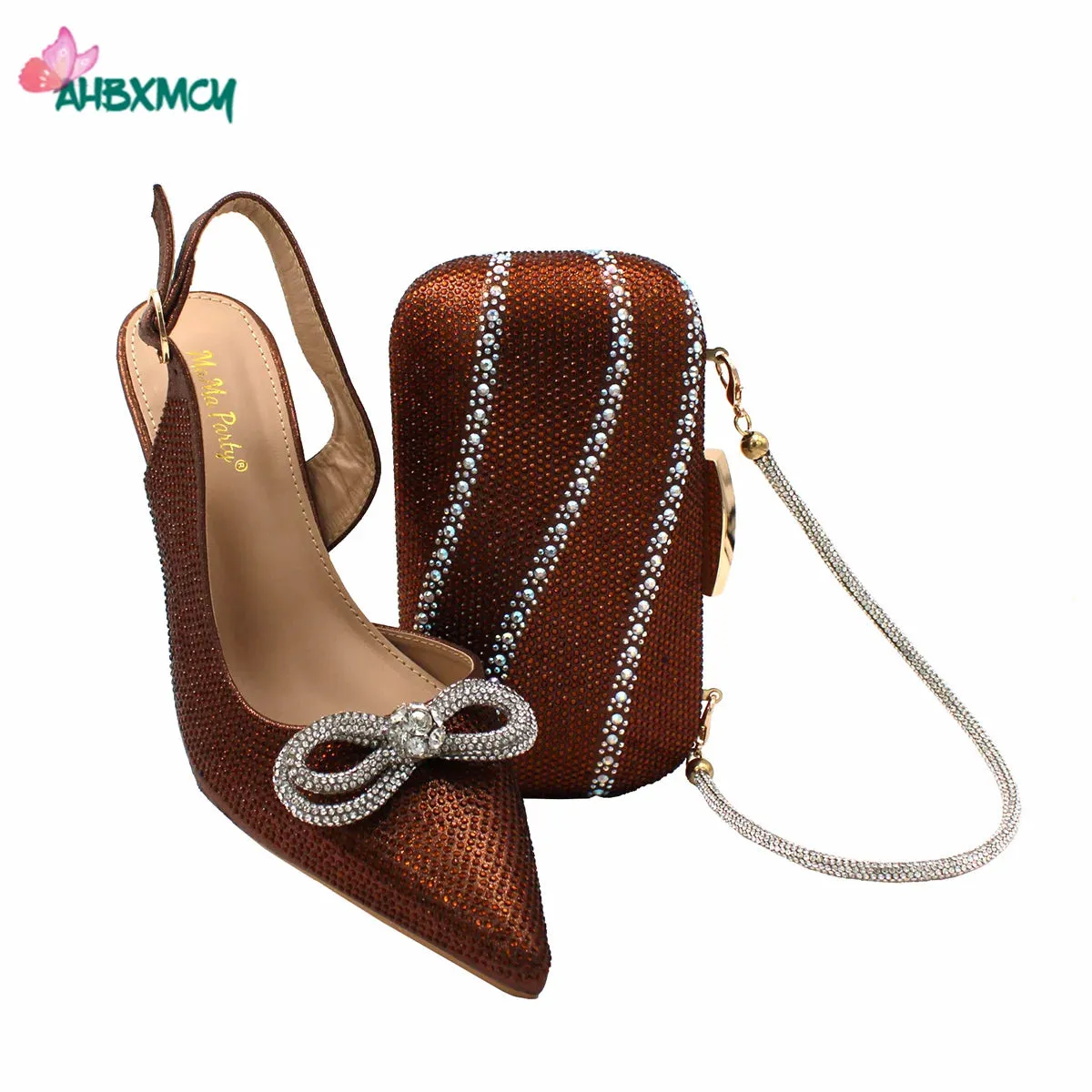 High-Quality Ladies Sandal Shoes Matching Bag Set
