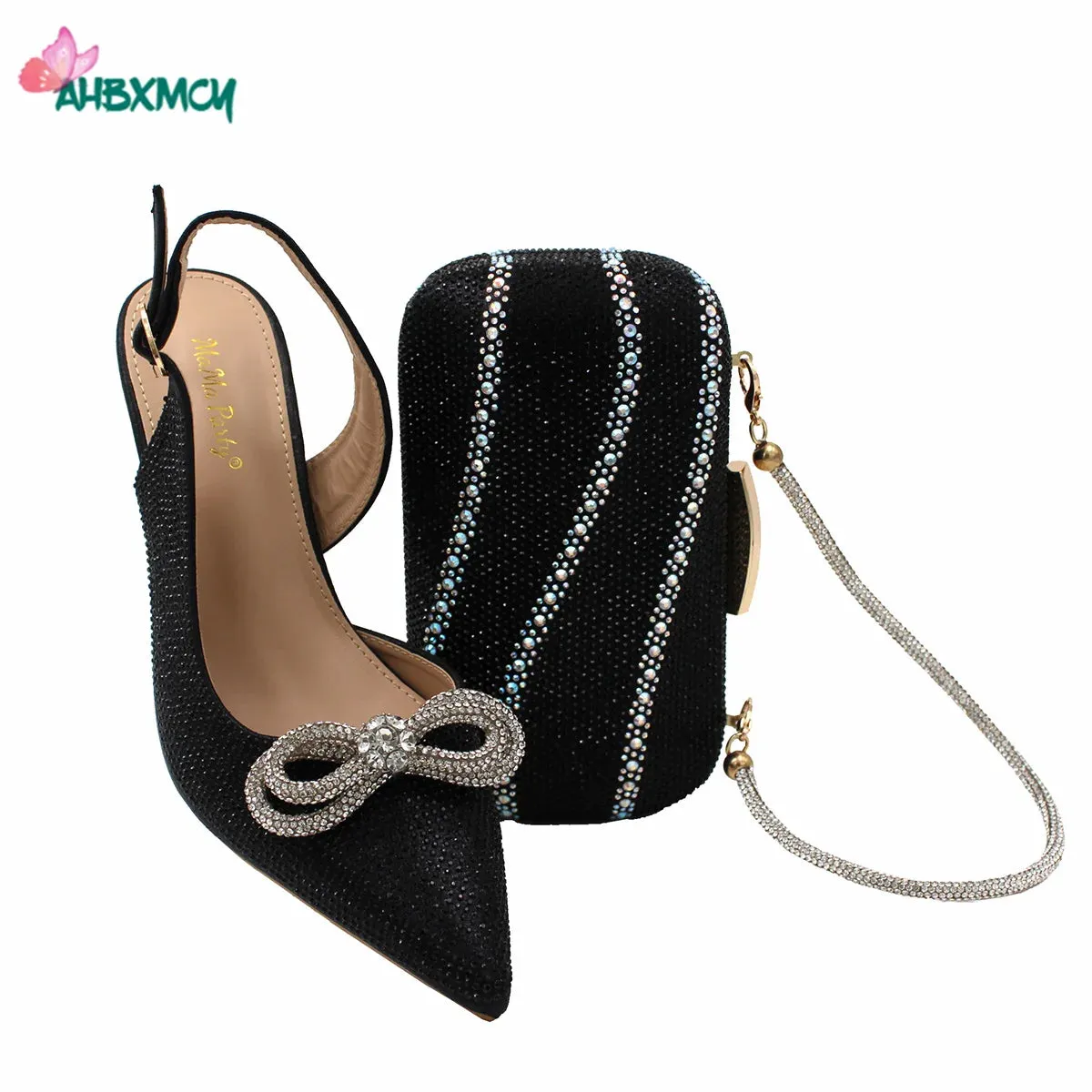 High-Quality Ladies Sandal Shoes Matching Bag Set