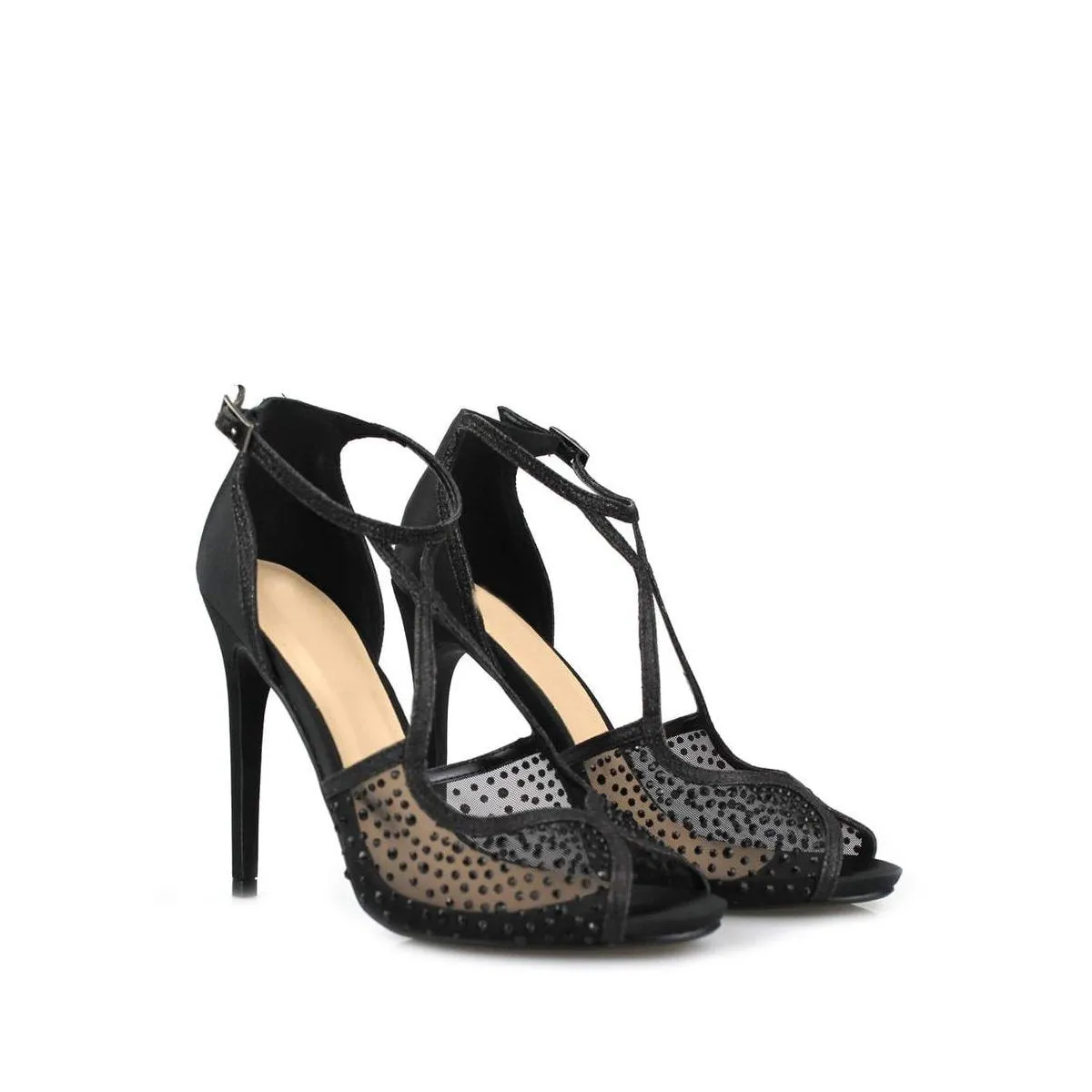 JESSICA High Heel Open Toe T-Bar Sandal