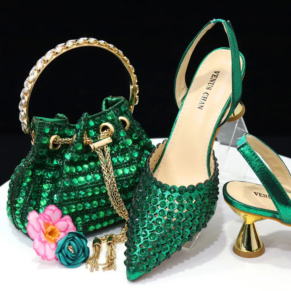 New Diamond Design Shoe and Bag Set
