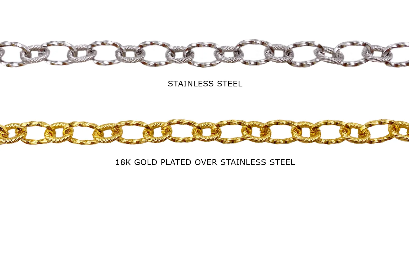 SSC1188 Stainless Steel Oval Link Chain With Design