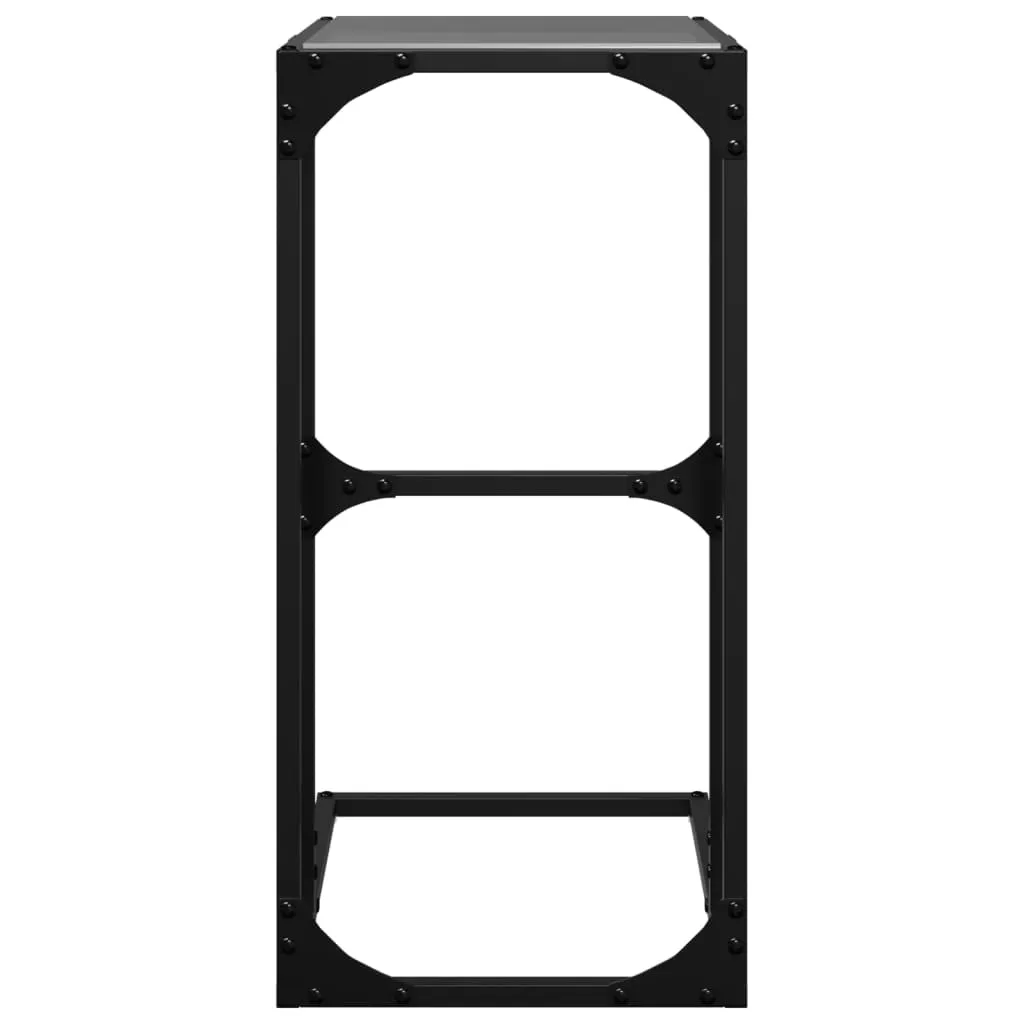 vidaXL Side Table with Black Glass 40x30x61.5 cm Steel