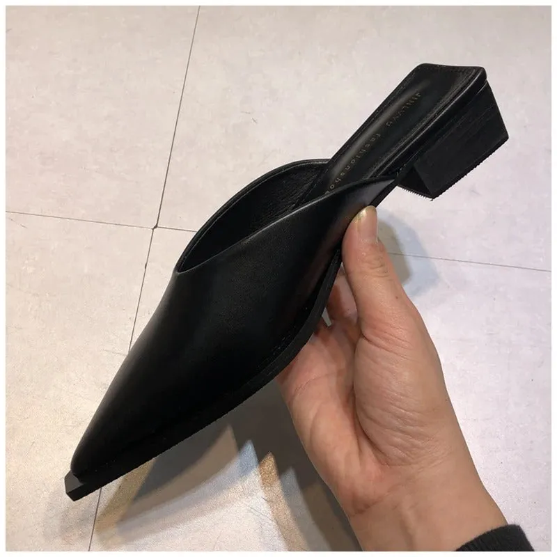 Women's Spring Casual Pointed Toe Mules