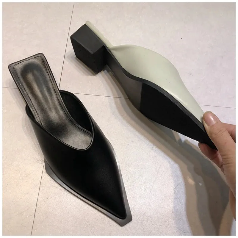 Women's Spring Casual Pointed Toe Mules