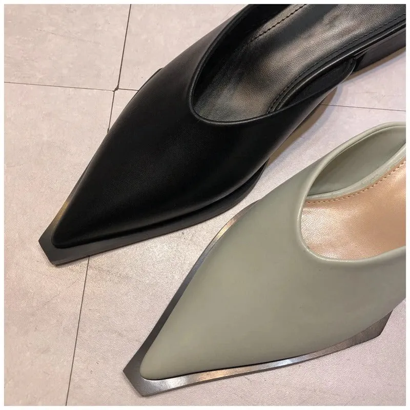 Women's Spring Casual Pointed Toe Mules