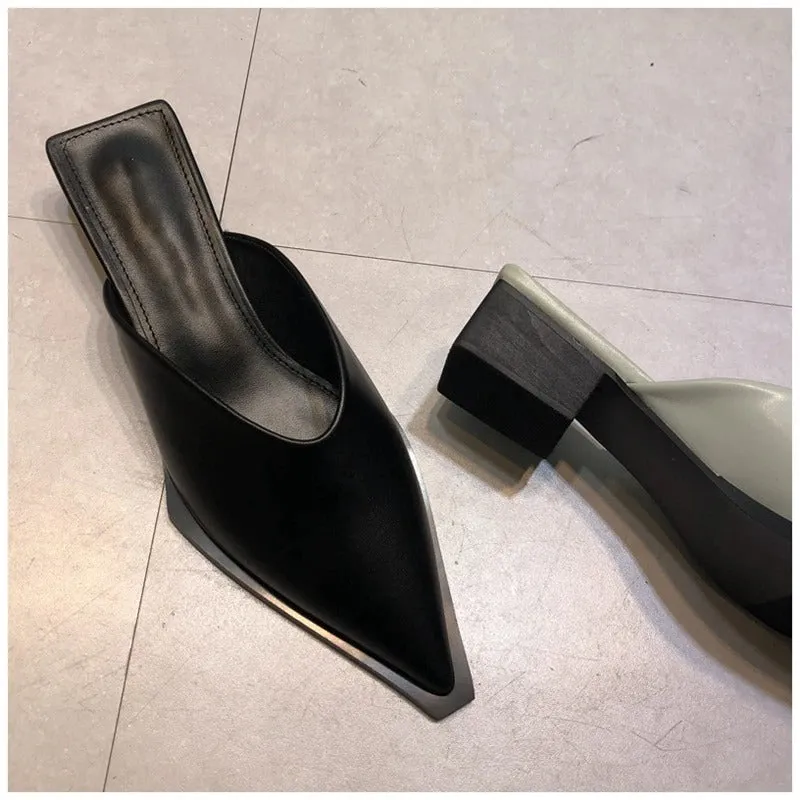 Women's Spring Casual Pointed Toe Mules
