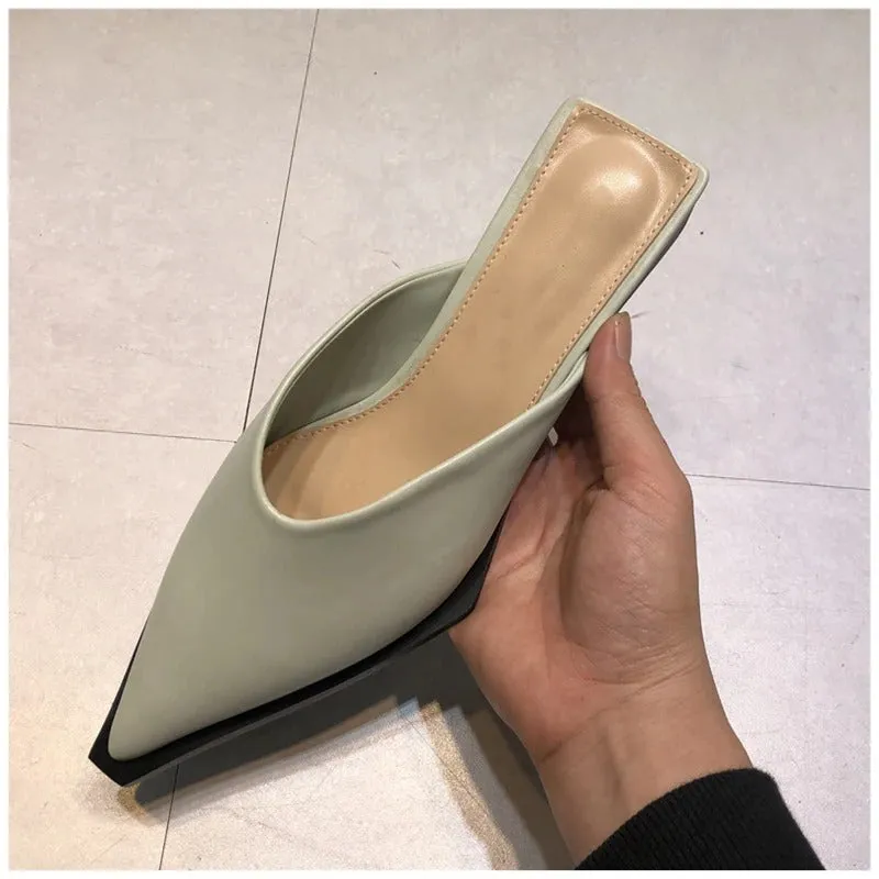 Women's Spring Casual Pointed Toe Mules