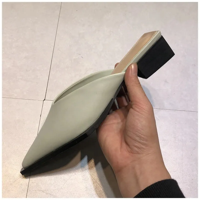 Women's Spring Casual Pointed Toe Mules