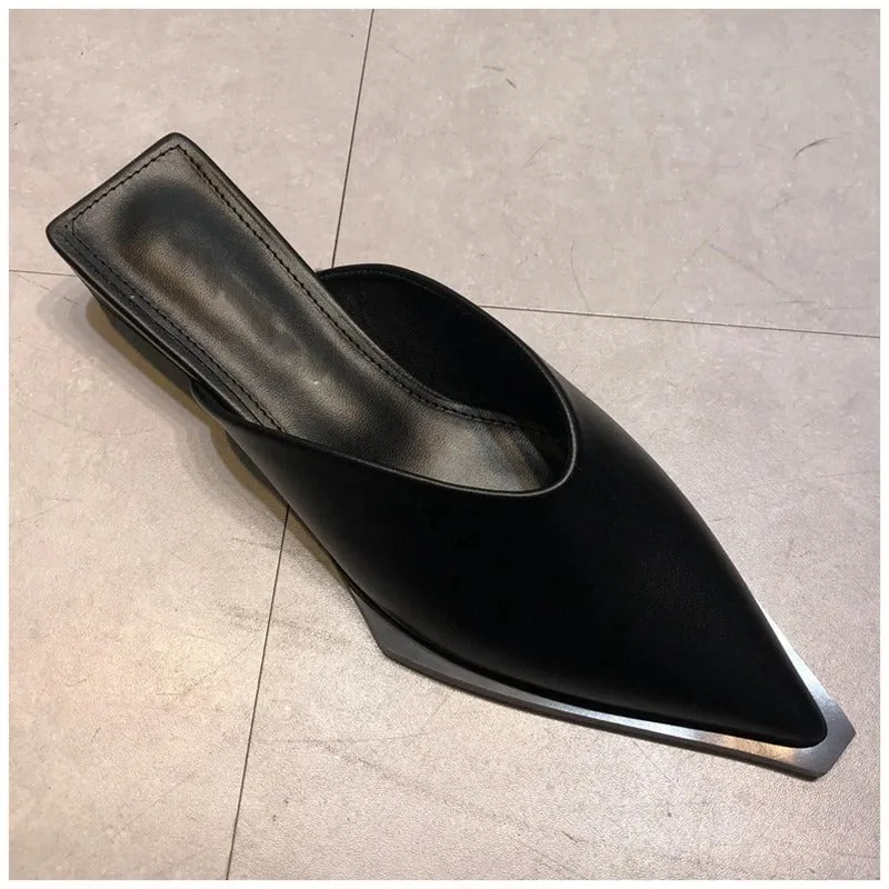 Women's Spring Casual Pointed Toe Mules
