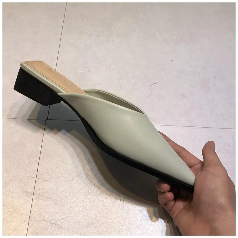Women's Spring Casual Pointed Toe Mules